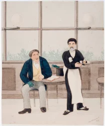Figuren in einem Café